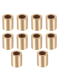 10 Pcs Sleeve Bearing Set With 10 Mm Bore 16 Mm Outer Diameter And 20 Mm Length Self Lubricating Bushings on white background