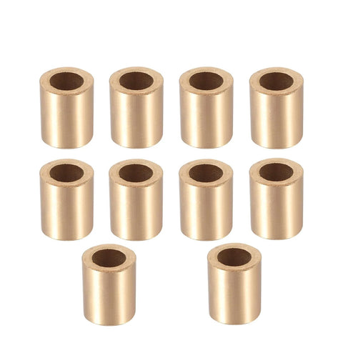 10 Pcs Sleeve Bearing Set With 10 Mm Bore 16 Mm Outer Diameter And 20 Mm Length Self Lubricating Bushings on white background