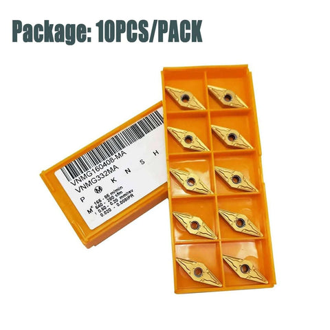 Gold TiN Coated Carbide Inserts Set For MVJNR MVJNL MVVNN Tool Holders VNMG332 VNMG160408 in plastic packaging