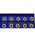 10 Pack RCMT10T3MO R5 Pro Grade Carbide Turning Inserts Tin Coated in blue case