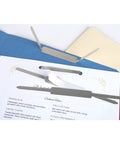 Self-Adhesive File Fasteners For Inside Folders By GBC, 2 Inch Capacity, shown securing documents inside colored folders.
