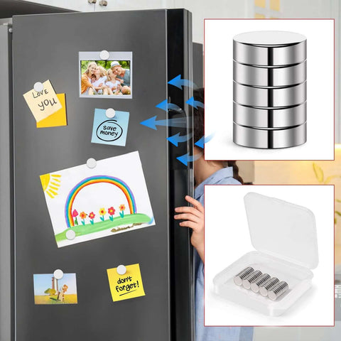 50 Pack Tiny Round Refrigerator Magnets 10x3mm For Whiteboards Craft Projects Office Organization on fridge and in box