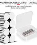 50 Pack Tiny Round Refrigerator Magnets 10x3mm For Whiteboards Craft Projects Office Organization with storage case