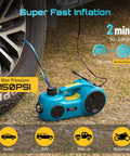 Beast 3 In 1 Electric Car Jack Kit With 5 Ton 12V Hydraulic Floor Jack Impact Wrench And Tire Inflator Pump in use