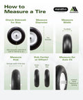 How to measure a tire diagram with Marathon 02310 pneumatic air filled hand truck and all-purpose tires on wheels-4.10/3.50-4 inch