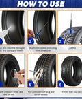 Instructions for using 48 Piece Tire Patch Kit With Mixed Size Patches And Mushroom Plugs For Cars Motorcycles Trucks And Buses