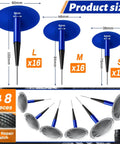 Image showing product size of the 48 Piece Tire Patch Kit With Mixed Size Patches And Mushroom Plugs For Cars Motorcycles Trucks And Buses
