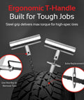 Heavy Duty Tire Plug Kit With 68 Piece All In One Universal Tire Repair Set With steel T-handle and hex key for tubeless flats on vehicles