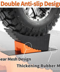 Raised Tire Change Ramp And Curved Leveling Blocks For RV And Trailer With Wheel Chock And Rubber Pad, 6 Inch Lift, tire on ramp