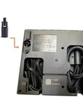 Back view of ResQ Tire Repair Kit with 12V Air Compressor and Cigarette Lighter Plug showing wiring and plug components.