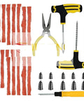 Image of On The Go Tire Repair Kit With Heavy Duty Glue And Rubber Strips For Cars Trucks And RVs Quick Fix For Punctures Emergency Roadside No Fuss Must Have Easy To Install 2026 Ready with tools and rubber strips displayed.