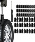 60Pcs Tire Repair Kit With Screw In Plugs And Screwdriver for emergency puncture repair on car, motorcycle, truck tires.
