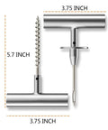 Flat Tire Repair Kit With Plugs 31 Pcs showing high grade steel T-handle and spiral probe tools with 3.75 and 5.7 inch dimensions