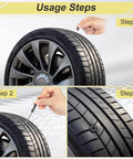 Usage steps for 100 Piece Tire Repair Kit With 50 Small And 50 Large Self Tapping Screws And A Professional Screwdriver For Cars