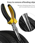 Flat Tire Repair Kit With Plugs 31 Pcs for Car Motorcycle ATV Jeep Truck Tractor includes heavy-duty pliers removing object from tire