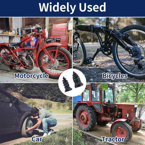 Screw in Tire Plugs, 70 Pcs Tire Repair Screws for car, motorcycle, bicycle, and tractor tire puncture repair demonstration