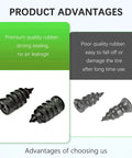 Comparison of 60PCS Tire Repair Rubber Nail,Vacuum Tire Repair Screws for Quick Fixes showing premium vs. poor quality rubber