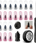 Tire Repair Rubber Nail Kit with 2 Sizes, Screw in Tire Plugs Rubber Screws, Tire Repair Screws for Tubeless Tires, Fast Emergency Tire Repair for Car Motorcycle Bike Truck (20 Pcs) displayed with screwdriver and tire image