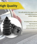 60 Pieces Tire Repair Rubber Nails Vacuum Tire Repair Kits Spiral Rubber Nails Self Service Tire Repair Nails For Cars Motorcycles Trucks Tractors Puncture Repair High Temperature Resistant Rubber For Durable Wheel Fix, high quality rubber material displayed with a car wheel background.