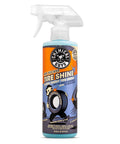 Front view of Tire Kicker Sprayable Extra Glossy Tire Shine Spray Dry To Touch Dressing Restores Wet Look To Rubber Vinyl And Plastic 16 Oz bottle.