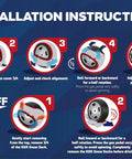 Installation instructions for Pro Series Tire Snow Socks For Cars, SUVs And Vans Quick Install Snow Traction Device with images and steps.