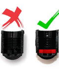 Comparison of black valve caps with an O-ring seal for airtight protection. 30 Pack Universal Tire Valve Caps With O Ring For Cars SUVs Trucks Motorcycles Bicycles And More Airtight Seal Heavy Duty Black Easy To Install With Ribbed Striped Top For Firm Grip And Long Lasting Dust Protection.