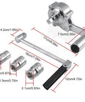Heavy Duty Tire Iron Wrench Set With Chrome Plated Vanadium Steel Construction And 17mm 19mm 21mm Sockets For Quick Auto Repairs Roadside Emergency Kit Must Have Built Tough For Everyday Grinds, showing wrench and sockets dimensions.