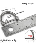 ✝️ TISUR Titanium D-Rings with Screw Shackle, D Shape Key Chains Rings, size XL, shown with ruler for measurement, matte finish