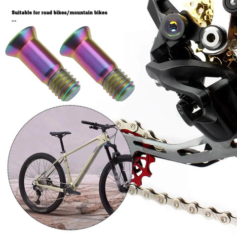 Multicolor ECSiNG 2pcs Titanium Alloy Fixing Screws Bicycle Rear Derailleur Bolt and Guide Wheel for Road and Mountain Bike