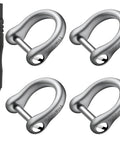 ✝️ 4 Pcs Titanium Alloy Horseshoe D-Shaped Buckle Keychains, Includes Screwdriver, Lightweight and Durable, 0.63 in × 0.59 in × 0.09 in, Ideal for Car Keys