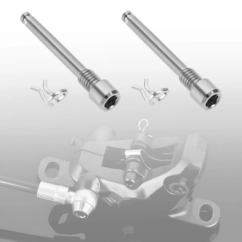 Micro Traders 2pcs Bicycle Caliper Screw Brake Pad Bolt Screw Y8J798060 M4 Disc Titanium Alloy Pin with Circlips