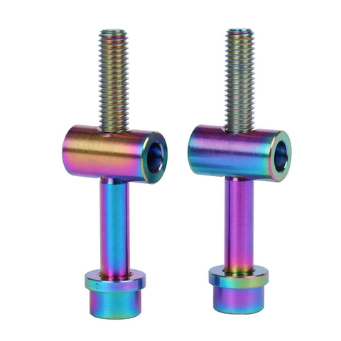 ✝️ UHDFBDHF 2PCS Titanium M5x40mm Bolt Nut Washer Bicycle SeatPost Fixed Bolt (Ranibow) - colorful titanium bolts