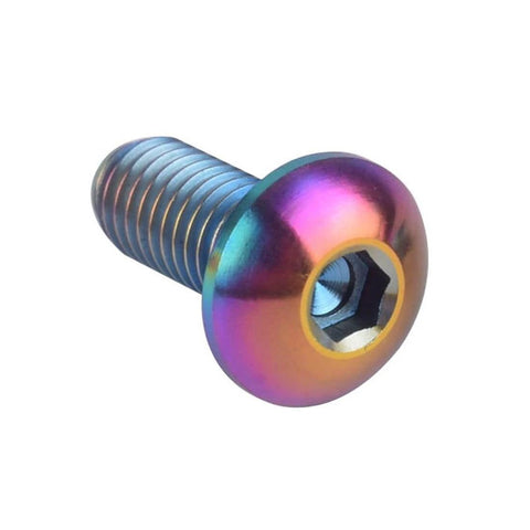 ✝️ VAMUOEFL Titanium Bicycle Water Bottle Cage M5x8 10 12 15mm Bolt Button Head Allen Key Screws 10Pcs (Colorful, M5x8mm) close-up
