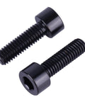 Black UHDFBDHF 4PCS Titanium Bolt Ti Screw M6x20mm, Column Allen Hex Bolts, two bolts lying diagonally, focus on screw threads and hex head