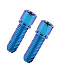 Two blue VAMUOEFL M8 x 25mm 20mm Titanium Bolts with Washer for BMX Cycling Stem Bicycle Screws 6Pcs (Blue, M8X20mm).