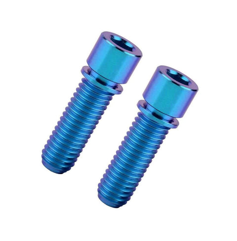 Two blue VAMUOEFL M8 x 25mm 20mm Titanium Bolts with Washer for BMX Cycling Stem Bicycle Screws 6Pcs (Blue, M8X20mm).