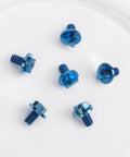SaiDian 6Pcs Titanium Blue Screw Set Knife Handle Screws for Microtech UTX-85 Matrix displayed on a white background