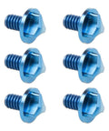 SaiDian 6Pcs Titanium Blue Screw Set Knife Handle Screws for Microtech UTX-85 Matrix, showing six blue screws in close-up view.