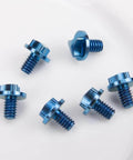 SaiDian 6Pcs Titanium Blue Screw Set Knife Handle Screws for Microtech UTX-85 Matrix displayed on a white background