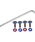 ✝️ Partuto 1 Set 1/4" M6 Universal Anti Theft License Plate Screws - Car Security Bolt Fasteners Kits with Washers - Titanium Deep Blue