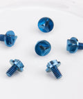✝️ SaiDian 6Pcs Titanium Blue Screw Set Knife Handle Screws for Microtech UTX-85 Matrix on white background