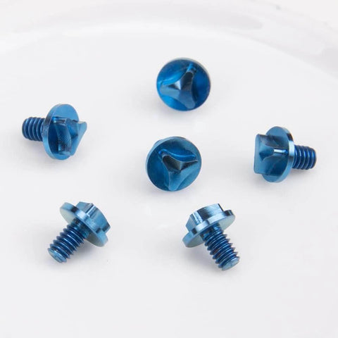 ✝️ SaiDian 6Pcs Titanium Blue Screw Set Knife Handle Screws for Microtech UTX-85 Matrix on white background