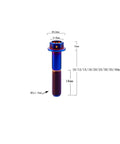RISON Titanium Bolts Hex Head Flange Burnt Blue GR5 Titanium Screws M6x30mm with measurements