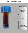 ✝️ TIRYTU Lightweight Titanium Bolts M6x15 - Hex Socket Screws in Burnt Blue, corrosion-resistant, with material details shown.