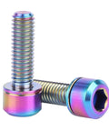 ✝️ UHDFBDHF Titanium Bolt M6x16 18 20mm Allen Hex Pillar Head for Bicycle Screw Pack of 4 (Ranibow, M6x20mm)