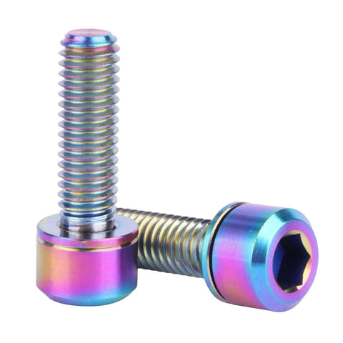 ✝️ UHDFBDHF Titanium Bolt M6x16 18 20mm Allen Hex Pillar Head for Bicycle Screw Pack of 4 (Ranibow, M6x20mm)