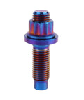 Burnt blue UHDFBDHF Titanium Bolt M8 M10x45mm Pitch 1.25 for automotive exhaust manifold, side view of stud kit bolt.