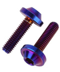 ✝️ UHDFBDHF 4Pcs Titanium Bolt M4x10 15 20mm Button Torx Head Screw for Bicycle Motorcycle in Burnt Blue, M4x15mm