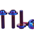 UHDFBDHF 4Pcs Titanium Bolt M4x10 15 20mm Button Torx Head Screw for Bicycle Motorcycle (Burnt Blue, M4x15mm)