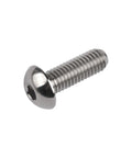 Close-up of silver button head screw, part of ✝️ Wanyifa Titanium Ti Water Bottle Cage M5x8 10 12 15mm Bolt Button Head Allen Key Screws Pack of 10.